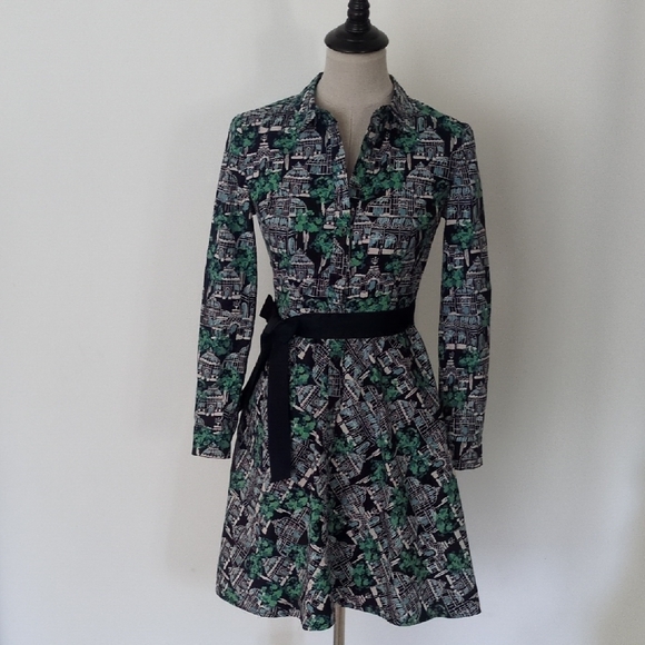 Boden Dresses & Skirts - Boden Sharp Green and Navy Patterned Dress